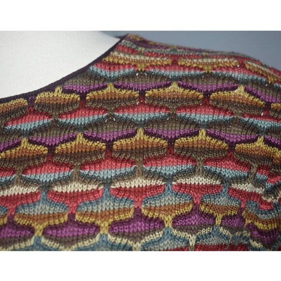 Peruvian Connection Sweater Knit Short Sleeve Top Pima Cotton L - Picture 2 of 8